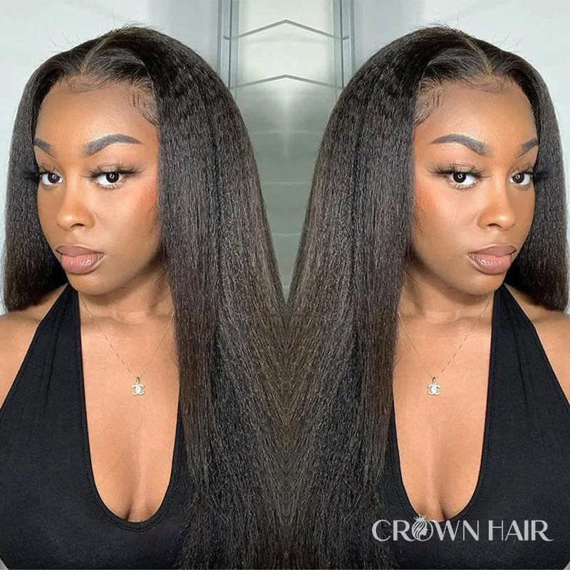 Straight V Part Human Hair Wig
