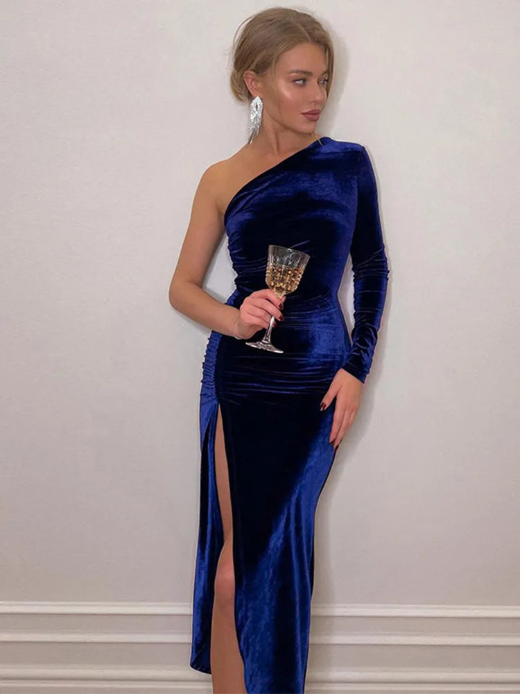 Women Bodycon Split Pencil Midi Dress