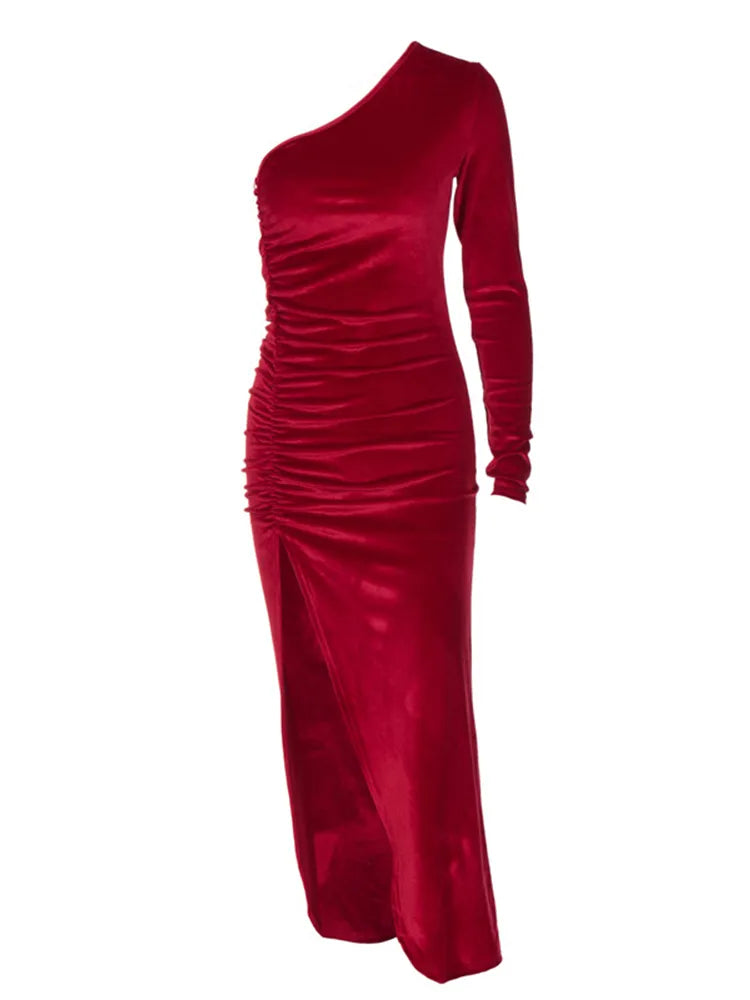 Women Bodycon Split Pencil Midi Dress