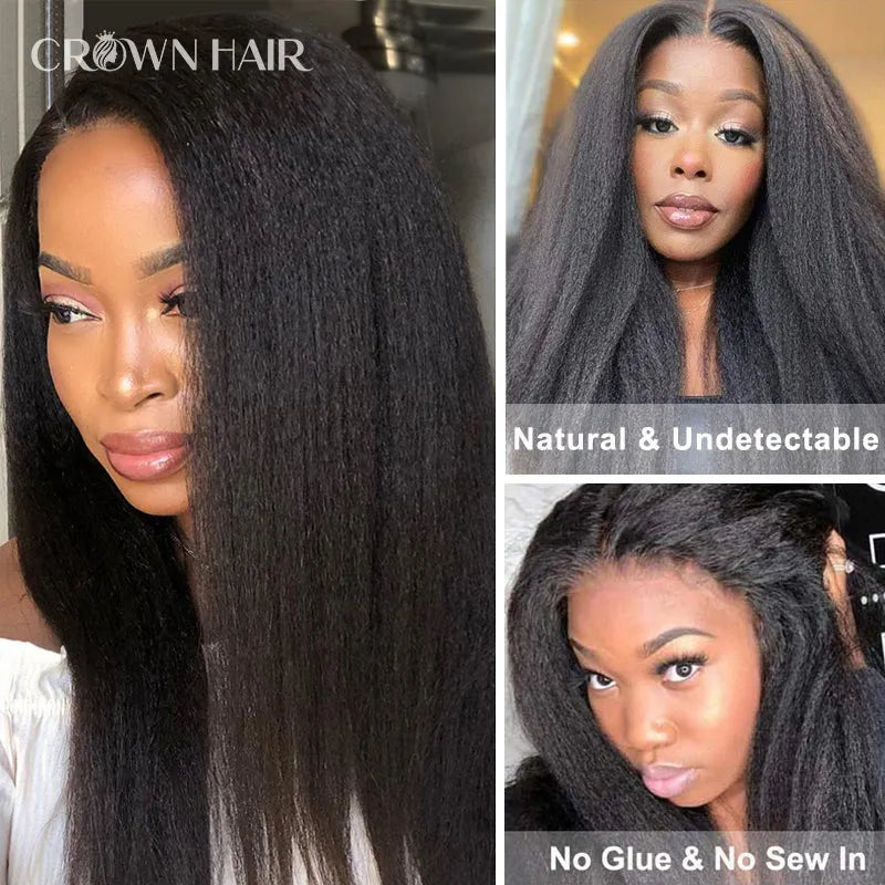 Straight V Part Human Hair Wig