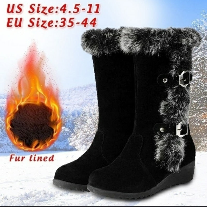 Winter Women Shoes Ladies Mid Calf Boots