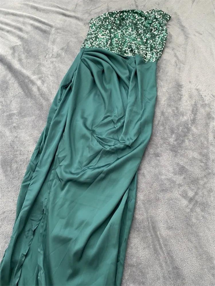 Elegant Sequin Bodycon Long Evening Dress