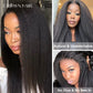 Straight V Part Human Hair Wig