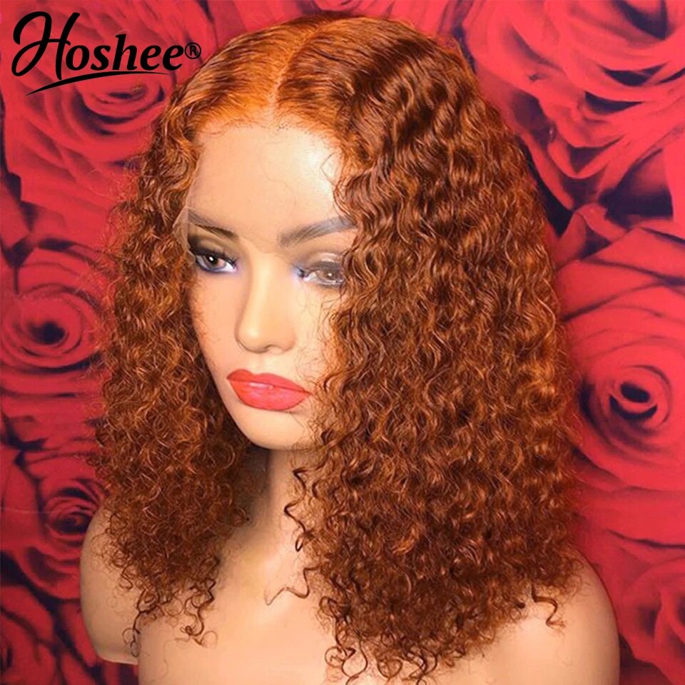 Ginger Lace Front Wig Remy Curly Human Hair
