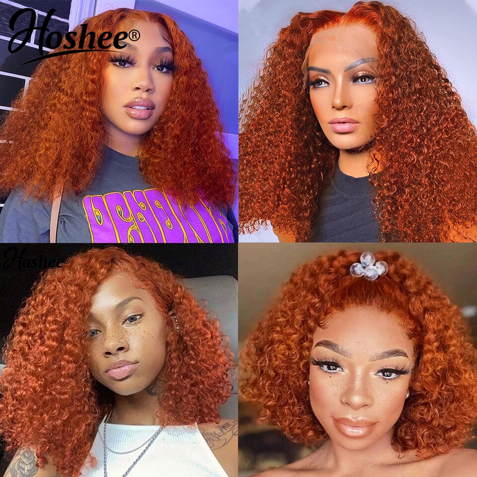 Ginger Lace Front Wig Remy Curly Human Hair