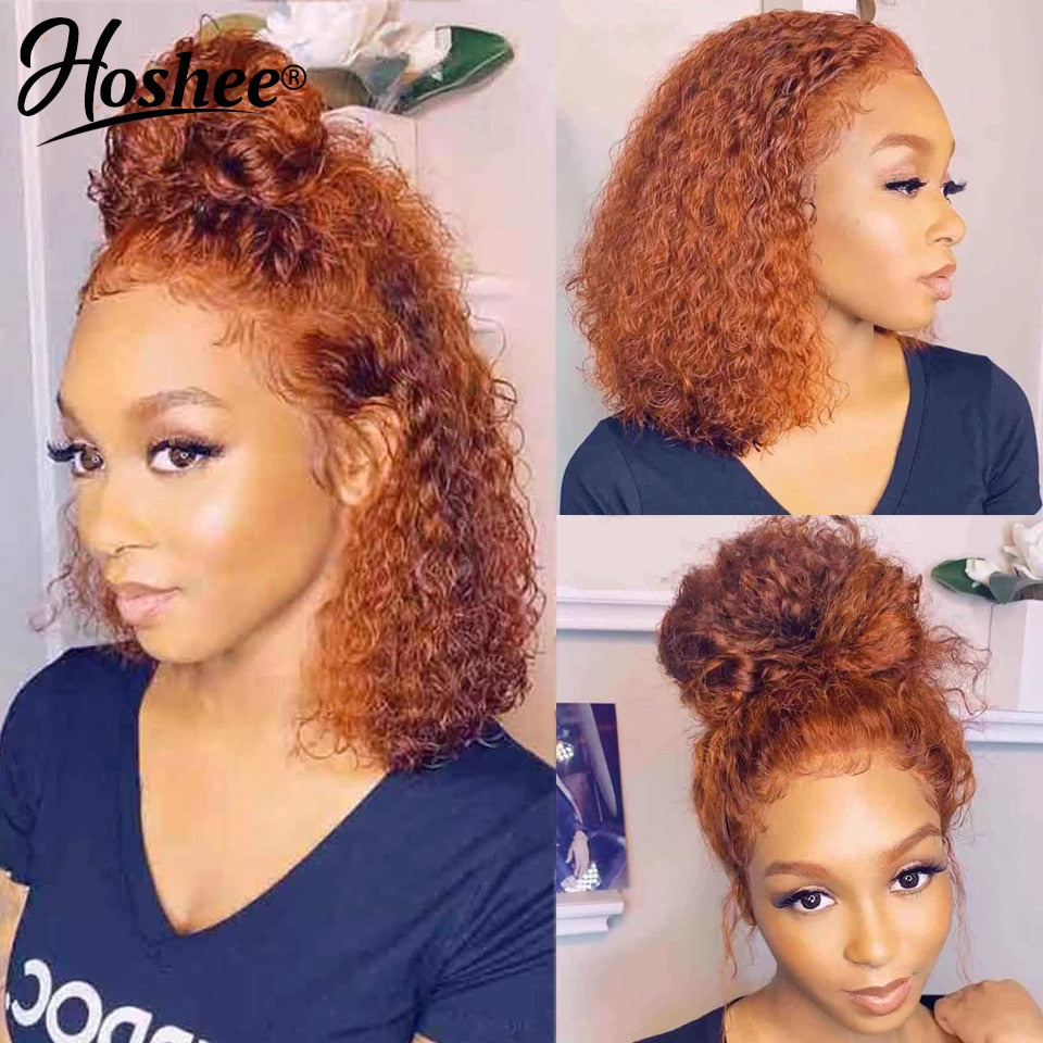 Ginger Lace Front Wig Remy Curly Human Hair