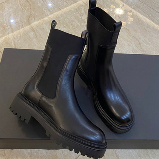 Autumn Cowhide Chelsea Boots